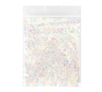 Baxnore Glitter Confetti Nail Art Sequins Resin Decorations Shiny Sparkling White PET Round Hollow Sequins for DIY Crafts Nail Design Christmas Gifts 10g