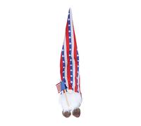 Baxnore Gnome Doll Patriotic Decorative Ornament Cute Faceless Dwarf Doll Handcrafted Flocked Plastic for Living Room Bedroom Office Decor (White Beard)
