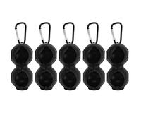 Baxnore Golf Ball Silicone Case Cover Durable Double Protective Holder Portable Storage for Golf Enthusiasts Outdoor Sports 5Pcs Pack (Black)