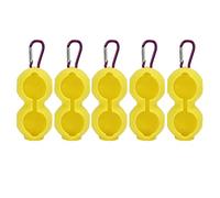 Baxnore Golf Ball Silicone Case Cover Durable Double Protective Holder Portable Storage for Golf Enthusiasts Outdoor Sports 5Pcs Pack (Yellow)