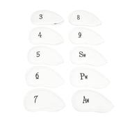 Baxnore Golf Club Head Covers Premium PU Leather Durable Protective Sleeves for Golf Irons 10PCS Set 3 4 5 6 7 8 9 AW PW SW Abrasion Resistant Easy Clean (White)