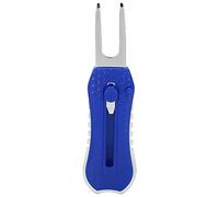 Baxnore Golf Divot Repair Tool Stainless Steel Foldable Retractable Golf Pitchfork with Marker for Cleaning Fixing Divots on Putting Green Durable Lightweight Compact Design 12cm (blue)