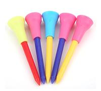 Baxnore Golf Tees Ball Holder Plastic Golf Tees Rubber Cushion Training Accessories for Outdoor Sports Practice Durable 5 Pcs Pack Random Color 7.5cm