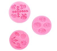 Baxnore Halloween Silicone Mold Skull Castle Mask Shape Resilient Durable Nonstick Fondant Cake Chocolate Baking Molds for DIY Decorations Party Supplies Pink 3Pcs Set