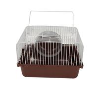 Baxnore Hamster Cage Breathable Portable Small Animal House with Water Bottle Bowl Running Wheel for Travel Outdoor Guinea Pig Rabbit Plastic Iron Wire 9.1x6.7x6.3in