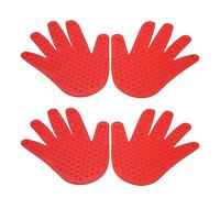 Baxnore Hand Shape Markers Non Slip Palm Spot Markers for Coordination Training Bright Color PVC Floor Handprints for Home Classroom Outdoor Activities 2 Pairs (Red)