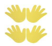 Baxnore Hand Shape Markers Non Slip Palm Spot Markers for Coordination Training Bright Color PVC Floor Handprints for Home Classroom Outdoor Activities 2 Pairs (Yellow)