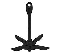 Baxnore Heavy Duty Foldable Grapnel Anchor 4 Flukes Carbon Steel Marine Grade Boat Anchor for Kayaks Canoes Jet Skis and Small Watercraft 1.5kg (Black (carbon steel))