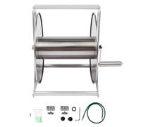 Baxnore Heavy Duty Garden Hose Reel Kit Wall Mounted Automatic Retractable Water Hose Storage Holder with 40m Capacity Stainless Steel Aluminum Alloy Construction for Lawn Care Car (US Plug)