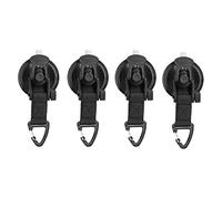 Baxnore Heavy Duty Suction Cup Hooks 4Pcs Portable Strong Suction Cup Anchor Tie Down with High Adhesion for Camping Travel Outdoor Hanging Towels Toys Kitchen Tools ABS Silicone (Triangle Buckle)