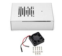 Baxnore High Performance Aluminum Alloy Cooling Fan Case for 4B Silver Color Enhanced Heat Dissipation Protective Shell with 3010 Fan Easy Mounting Kit Included