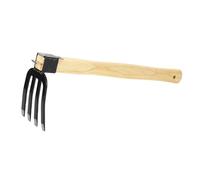 Baxnore Hoe Fork Combo Tool, Carbon Steel Garden Digger with Ergonomic Wooden Handle, Double Use for Soil Aeration Root Cutting
