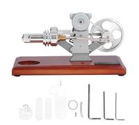 Baxnore Hot Air Stirling Engine Model Physics Educational Aluminum Alloy Stainless Steel Solid Wood for Science Projects Learning