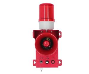 Baxnore Industrial Siren Alarm 130db Adjustable Volume High Power Emergency Strobe Light Sound Alarm for Factory Warehouse Construction Site Outdoor Use Aluminum Alloy IP65 Rated (DC24V)