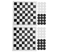 Baxnore International Checkers Set Foldable Plastic Checkerboard Travel Board Game Lightweight Portable for Family Parties Outdoor Camping PP Material 25x25cm 48 Pieces