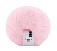 Baxnore Knitting Wool Yarn Soft Mohair DIY Hand Knitted Crochet Thread Supplies for Shawl Scarf Sweater Crafting Beige Pink Yellow Gray Purple Optional 13.5cm 28g (40 Light Pink)