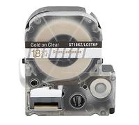 Baxnore Label Tape Self Adhesive, 18mm Label Making Labeling Tape, Embossing Label Maker, Embossing Label Tape, Embossing Tape for King Jim Printer (18mm transparent gold letters)