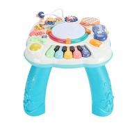 Baxnore Learn and Groove Musical Table Multifunctional Early Learning Educational Activity Table with Sound and Light Adjustable Height Portable Design for Plastic 33x33x32cm