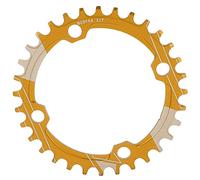 Baxnore Lebycle 104BCD Round Narrow Wide Chainring 32T Aluminum Alloy Crankset Tooth Plate Bicycle Parts High Compatibility Mud Discharge Design for Mountain Biking Cycling (Gold)