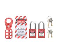 Baxnore Lockout Tagout Kit Electrical Lock Out Tag Out Kit Safety Hasp Lock Padlock Tamper Proof for Industrial Equipment Maintenance Work Steel Brass Stainless Steel 2 Padlocks 4 (1in/25mm Shackle)