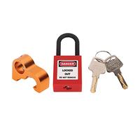 Baxnore Lockout Tagout Lock Aluminum Alloy Micro Electrical Padlock for Industrial Switchgear Safety Circuit Breaker Locking Device Durable Body with Stainless Steel Screws for Equ