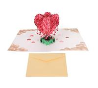 Baxnore Love Heart Tree 3D Card Handcrafted Exquisite Engraving Writable 3D Greeting Card Valentines Day Greeting Cards for Lovers Couples Friends Family Paper Material 20 x 15cm
