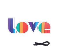 Baxnore Love Letter Night Light Hangable Decorative Desktop LED Neon Lamp Romantic USB Powered Illuminated Sign for Bedroom Home Wedding Party Decoration ABS Plastic 36cm Length (Striped)