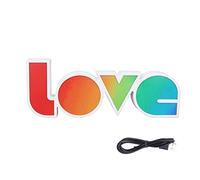 Baxnore Love Letter Night Light Hangable Decorative Desktop LED Neon Lamp Romantic USB Powered Illuminated Sign for Bedroom Home Wedding Party Decoration ABS Plastic 36cm Length (Gradient Color)