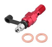 Baxnore M10x1.0mm Motorcycle Brake Caliper Bleed Screw Nipple Banjo Bolt with Dust Cap Aluminum Anodized Rust Proof Universal Fit for Front Rear Brake Lines Black Red Blue Gold 53m (Red)