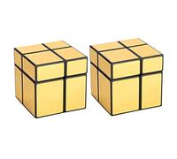 Baxnore Magic Second Order Cube Puzzle Golden Mirror Smooth Rotating Educational Brain Teaser for Adults ABS Plastic 5.6cm Size 2PCS Set