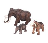 Baxnore Mammoth Model Simulated Figurine Realistic Plastic Mammoth Toys for Animal Collection Educational Play with Hand Painted Details Safe PVC Material 3 Piece Set