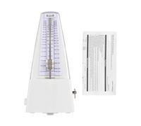 Baxnore Mechanical Metronome Portable Metronome Adjustable Beat Speed Lightweight Loud Sound Accurate Beat for Piano and Guitar Practice Metal Movement 40 208 BPM Black White (White)
