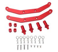 Baxnore Metal Front Rear Shell Column 1 Pair Shell Pillar Bracket Set Adjustable Height for Slash 4x4 1/10 RC Car Aluminum Alloy Upgrade Parts (Red)