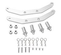 Baxnore Metal Front Rear Shell Column 1 Pair Shell Pillar Bracket Set Adjustable Height for Slash 4x4 1/10 RC Car Aluminum Alloy Upgrade Parts (Silver)