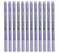 Baxnore Metallic Marker Paint Pens 12 Pack Permanent Ink Fine Tip Art Supplies for Artists Students Crafters Vibrant Colors Non Quick Dry Multi Surface Markers for Paper Fabric Cer (Purple)