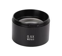 Baxnore Microscope Lens Objective Lens Optical Glass Clear Imaging Durable Metal Body For Trinocular Microscopes 48MM Thread Size Lightweight Practical (0.5X)