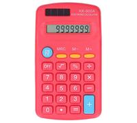 Baxnore Mini Calculators Handheld 8 Digit LCD Display Sensitive Button Solar Battery Dual Power Office Business ABS Material Portable Size 11.5 x 6.5 x 2cm (Red)