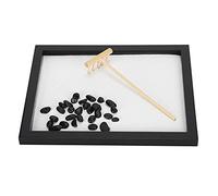 Baxnore Mini Zen Sandbox Sand Tray Decoration No Grid Desktop Meditation Craft Landscape Ornament for Office Home Decor DIY Gift Stress Relief Real Wood Stone Sand