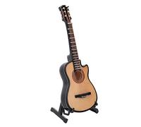 Baxnore Miniature Guitar Replica, Mini Wooden Miniature Guitar Model with Guitar Stand Case, Miniature Classical Guitar Model for Home Office Ornament (16cm)