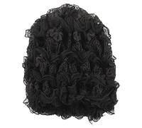 Baxnore Muslim Turban Hat Elastic Mesh Comfortable Breathable Beautiful Pleated Design Retro Classic Muslim Hat for Women Girls Daily Wear Worship Leisure Work One Size (Black)