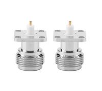 Baxnore N Type Female Jack 2 Pcs, Copper Flange Mount Coaxial Connector, Water Proof Seal, Easy Install for Coaxial Cable