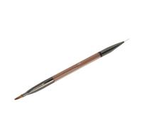 Baxnore Nail Art Brush Double Headed Painting Nail Liner Brushes Transparent Brown Handle for Manicure Salon Professional Beauty