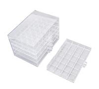Baxnore Nail Art Ornament Storage Box Transparent Acrylic 5 Layer Large Grid Design Jewelry Organizer Tool Box for Home Bedroom Office Clear 21.6x14.5x14.8cm
