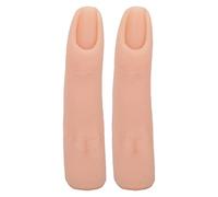 Baxnore Nail Training Finger Bendable Flexible Silicone Practice Finger Model for Error 2029 Acupuncture Practice Halloween Prop 2pcs (Light Tone)