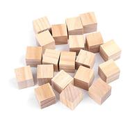 Baxnore Natural Square Wooden Craft Blocks DIY Wood Cubes for Toys Home Decor Art Projects 10mm 20mm 25mm Size Options Non Smooth Surface Wood (20mm (20 Pieces))