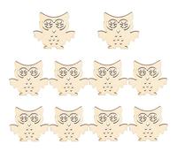 Baxnore Natural Wooden Owl Crafts Handmade Home Decor DIY Craft Kit for Jewelry Making Scrapbooking Party Decorations 10PCS Wood Owls (2)