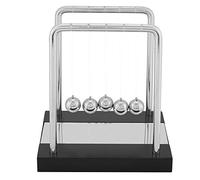 Baxnore Newtons Cradle Balance Balls Physics Science Desk Educational Pendulum Demonstrates Momentum Energy Conservation for Office Home Decor Solid Wood Base Metal Balls Gift 13cm
