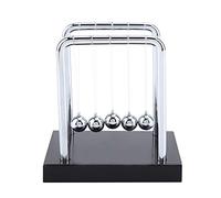 Baxnore Newtons Cradle Balance Balls Physics Science Pendulum Educational Desk Demonstrates Conservation of Momentum Energy for Office Desk Decor Gift Solid Wood Base Metal Balls 9