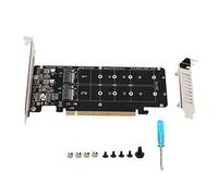 Baxnore PCIE X16 to M.2 M KEY Expansion Card NVMEx4 SSD RAID Array Adapter with LED Indicator Quad Port High Speed 4x32Gbps Splitter Function Compatible 2242 2260 2280 22110 for Se