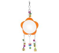 Baxnore Pet Chicken Mirror Broken Rooster Mirror with Chain of Colored Bells for Pet Chickens to Play and Communicate Safe Non Wood Plastic Metal Material Mirror Size 3.97 Inches T